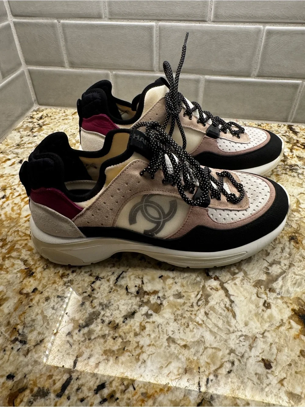 Chanel Women’s Multicolor Suede & Leather Sneakers